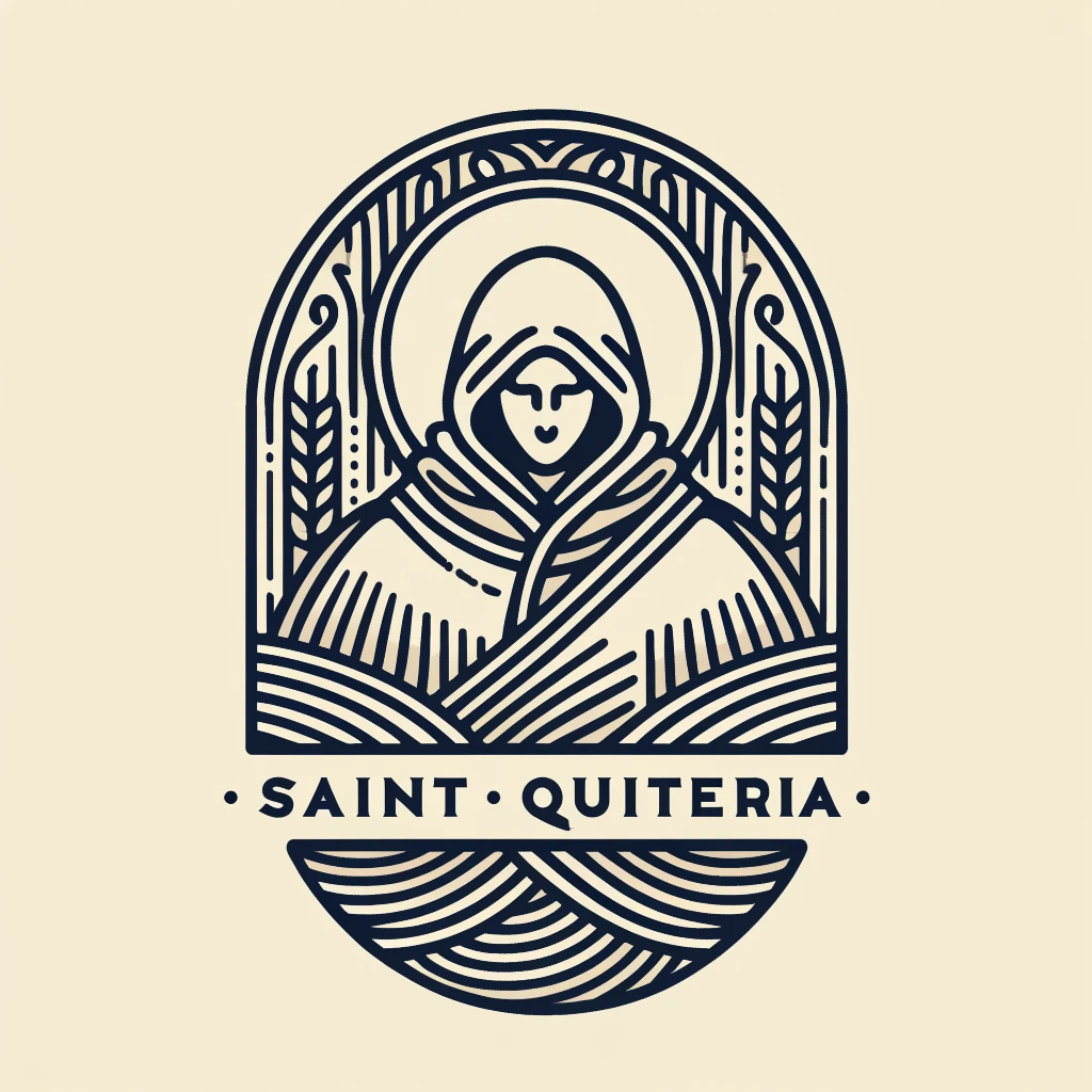 DALL·E 2024-04-22 19.06.50 - Create a line art logo variation for the Abbey of Saint Quiteria's beer, focusing on the placement of 'Saint Quiteria' around the logo. The logo featu.webp